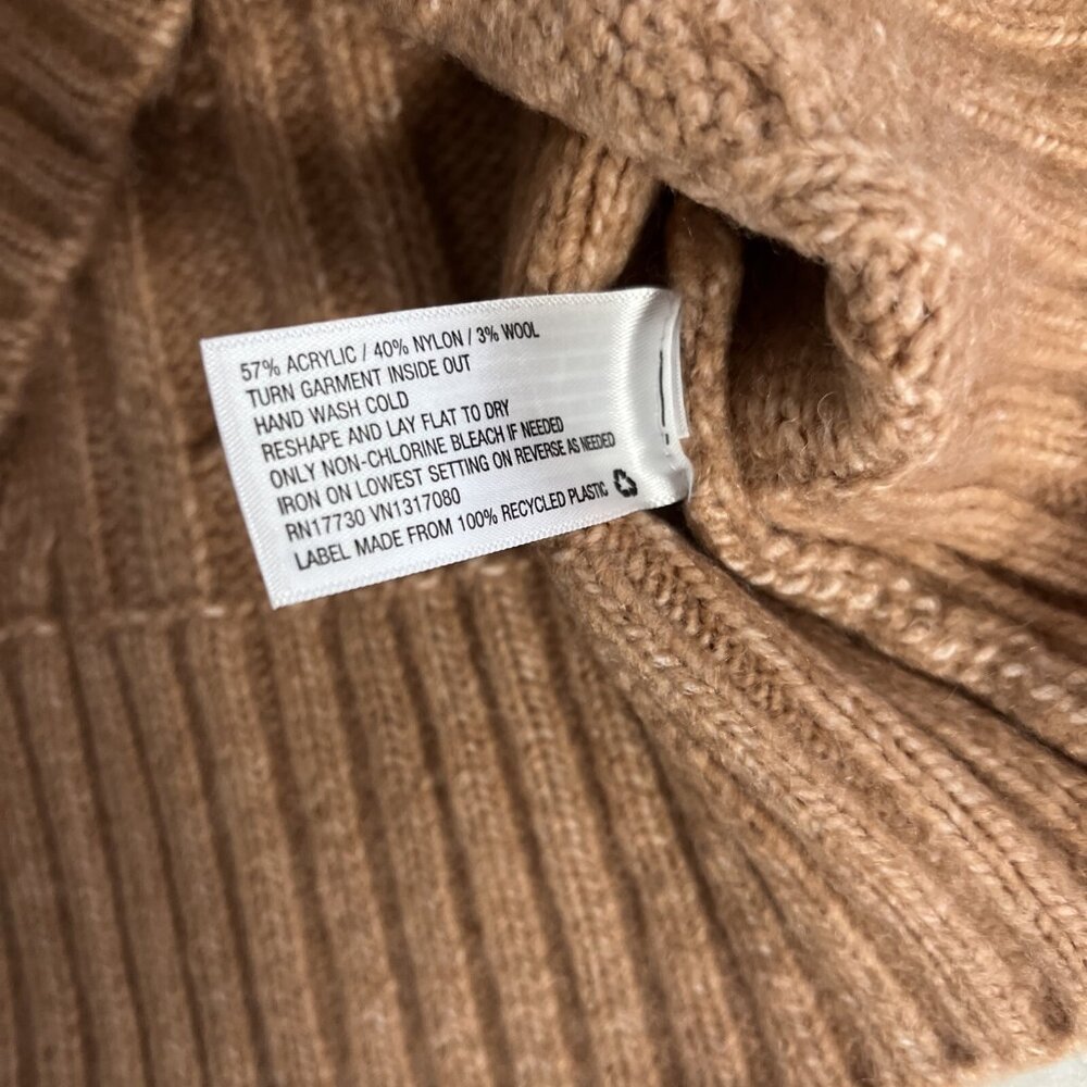 NWT A New Day Womens Cable Knit Sweater W/ Rhinestones Light Brown Small - Picture 5 of 8